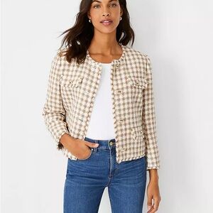 Ann Taylor Women's Tan Tweed Jacket